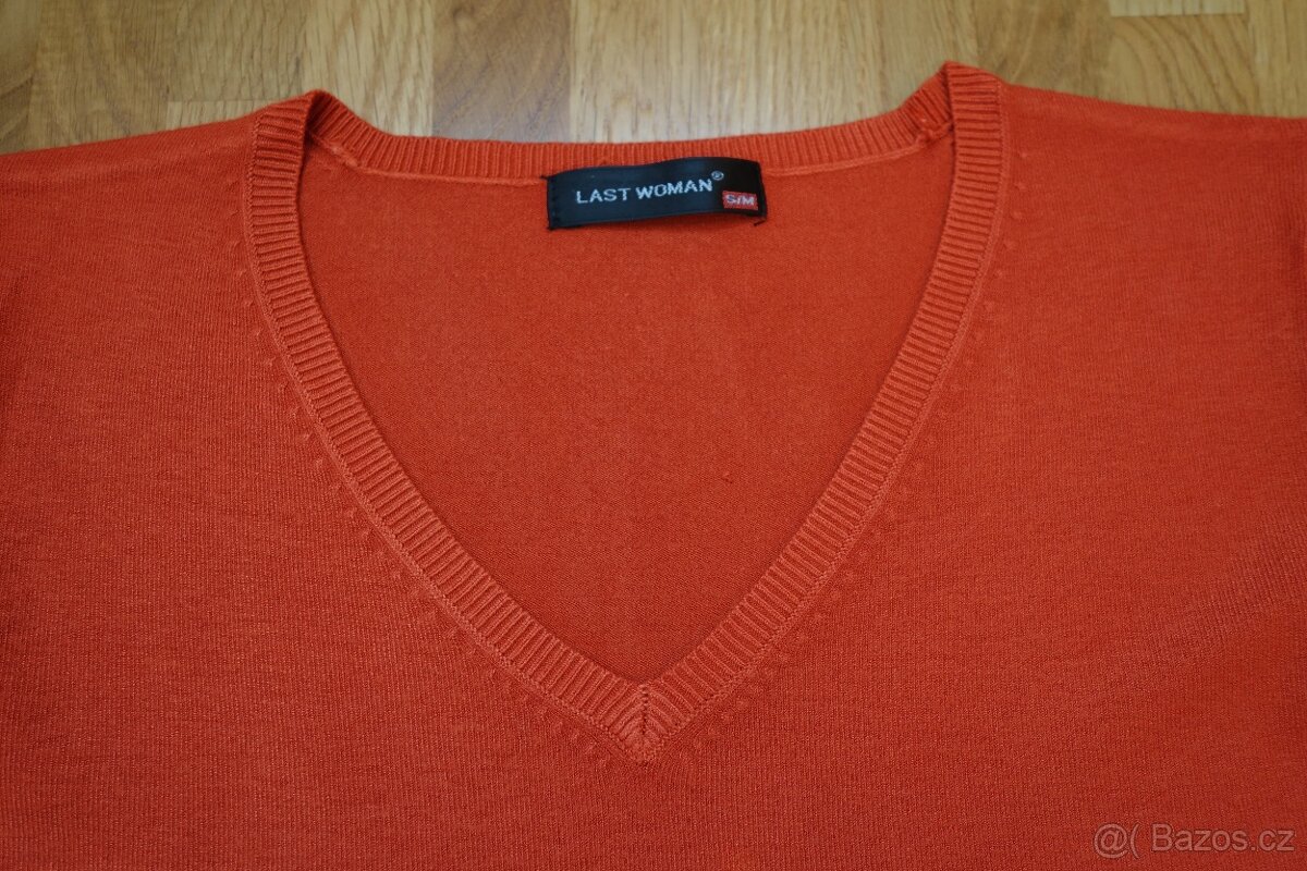Dámský cihlový svetr / svetřík vel. S/M - 2