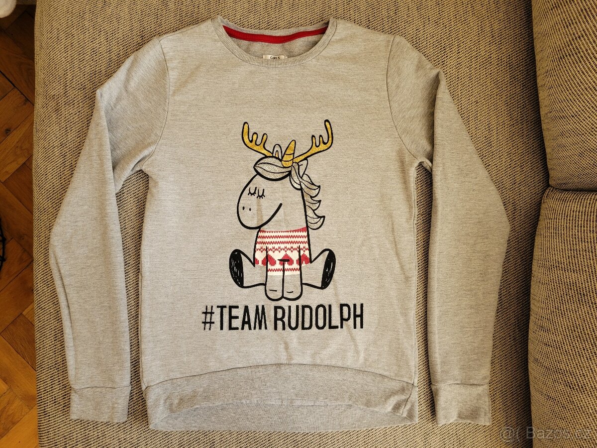 Dívčí vánoční mikina Rudolph zn. Pepco, v. 158-164 - 2