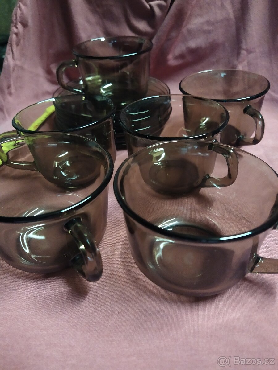 Kávová, čajová sada - hrníčky, hrnky a talířky - 2