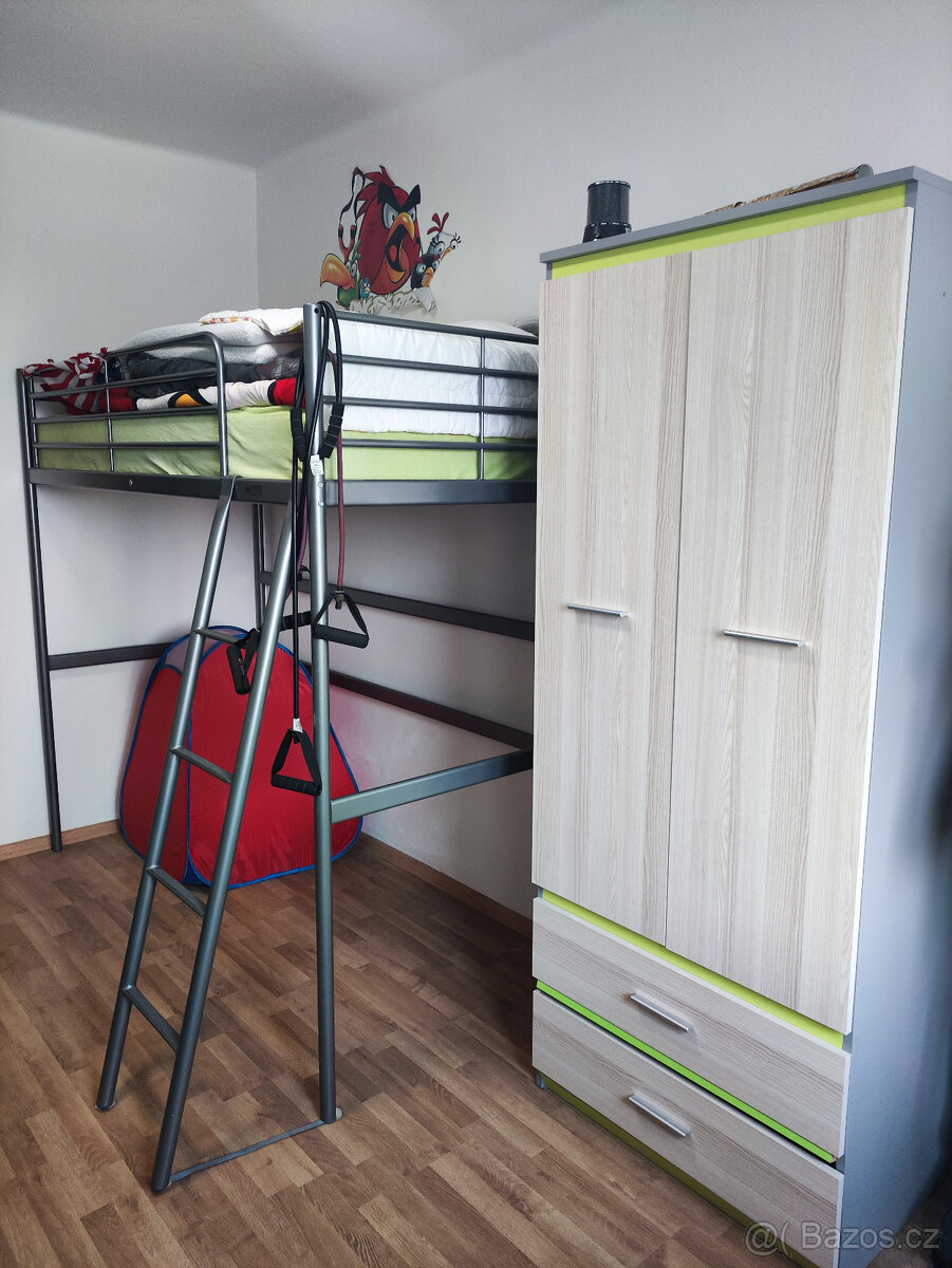Poschoďová postel šedá - 2