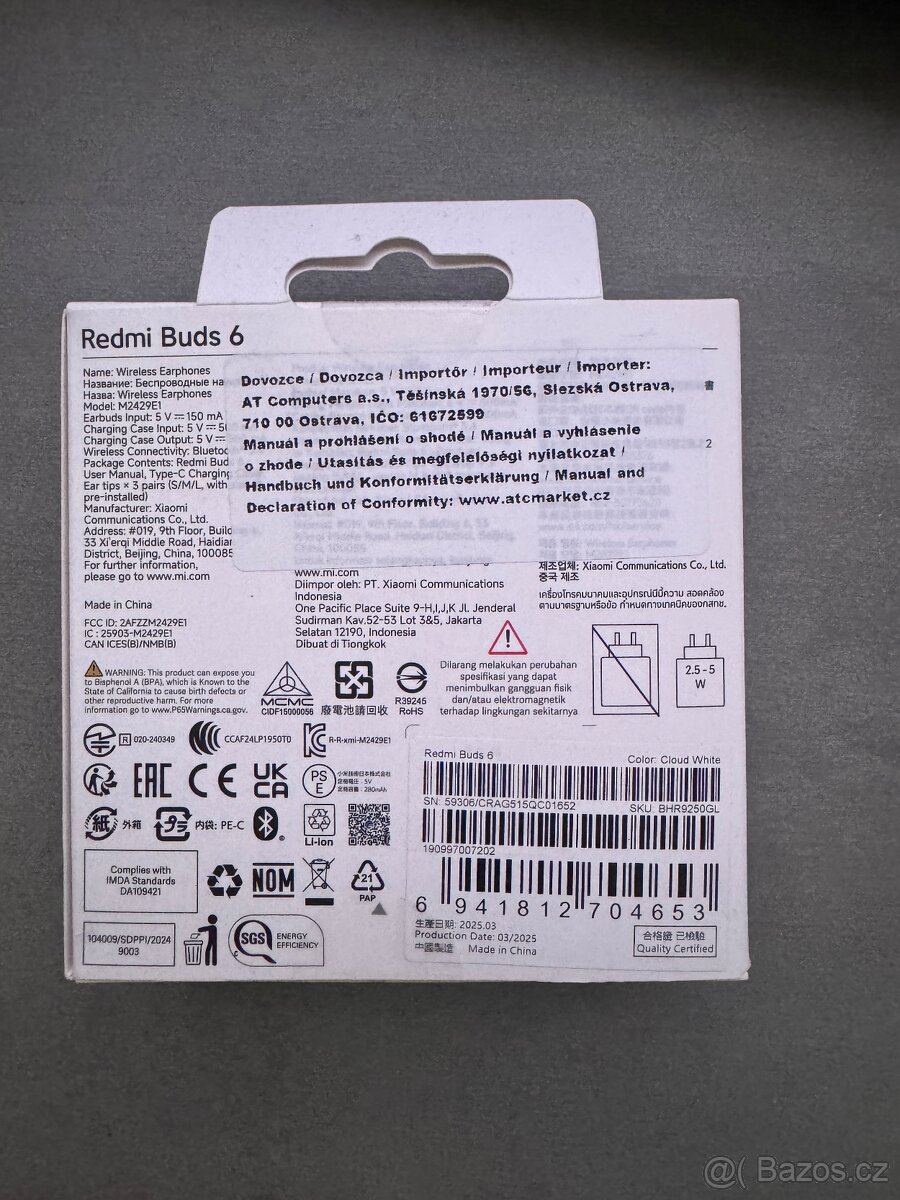 Xiaomi Redmi Buds 6 bílá - 2