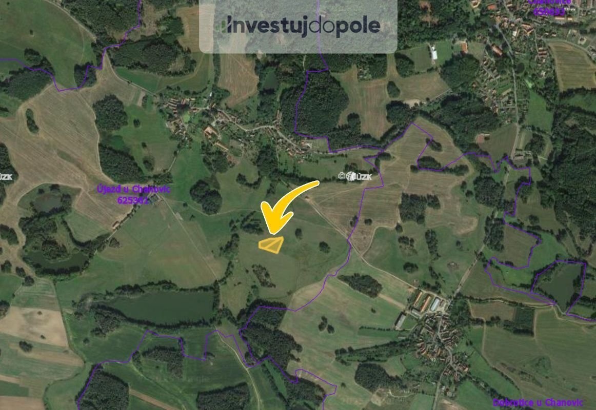 Prodej pole 4 358 m², Chanovice - Újezd u Chanovic - 2