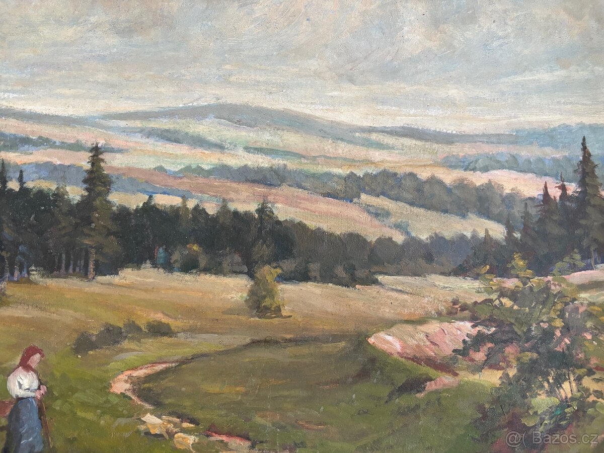 Obraz Jan Valášek, Lužnice u Soběslavi, olej 50x60 - 2
