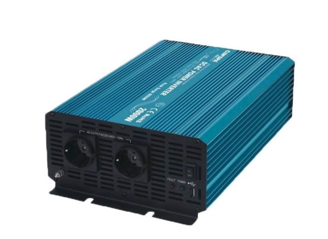 Měnič napětí Carspa 2000W čistá sinus - vstup 12V - 2