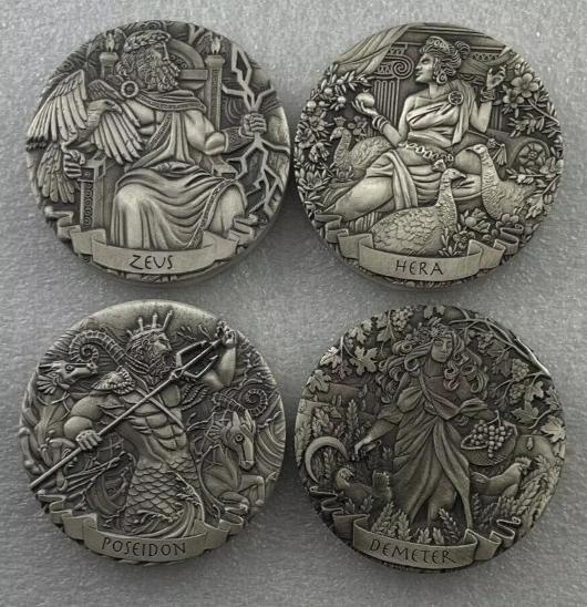 Stříbrné mince, ultra vysoký reliéf, Bohové olympu, první sé - 2