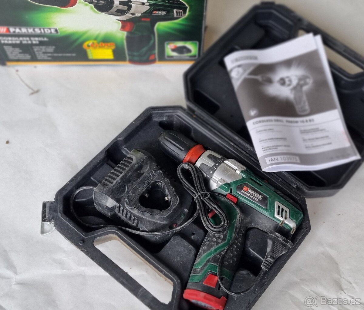 Aku vrtačka Parkside PABSW 10.8 A1 – kompletní sada v kufru - 2