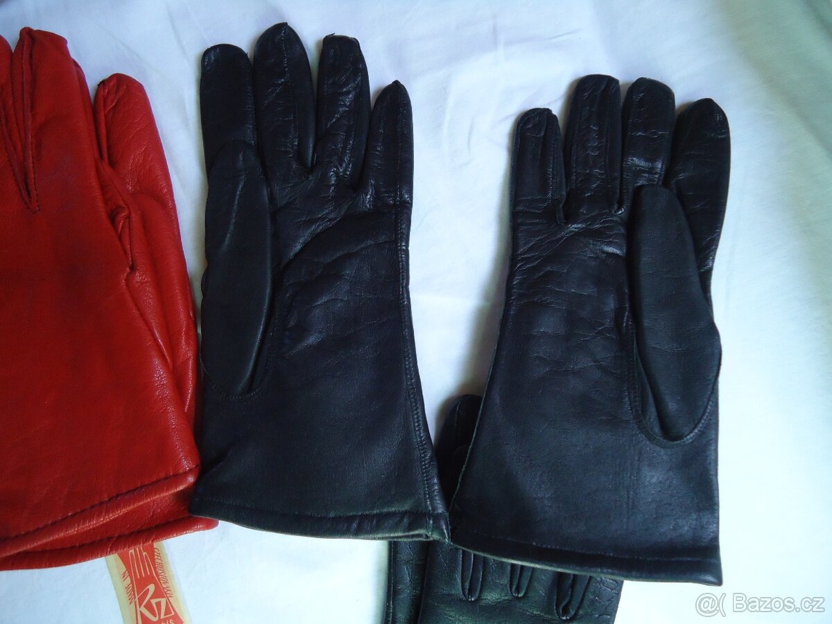 Retro, kožené rukavice dámské, nenošené - 2