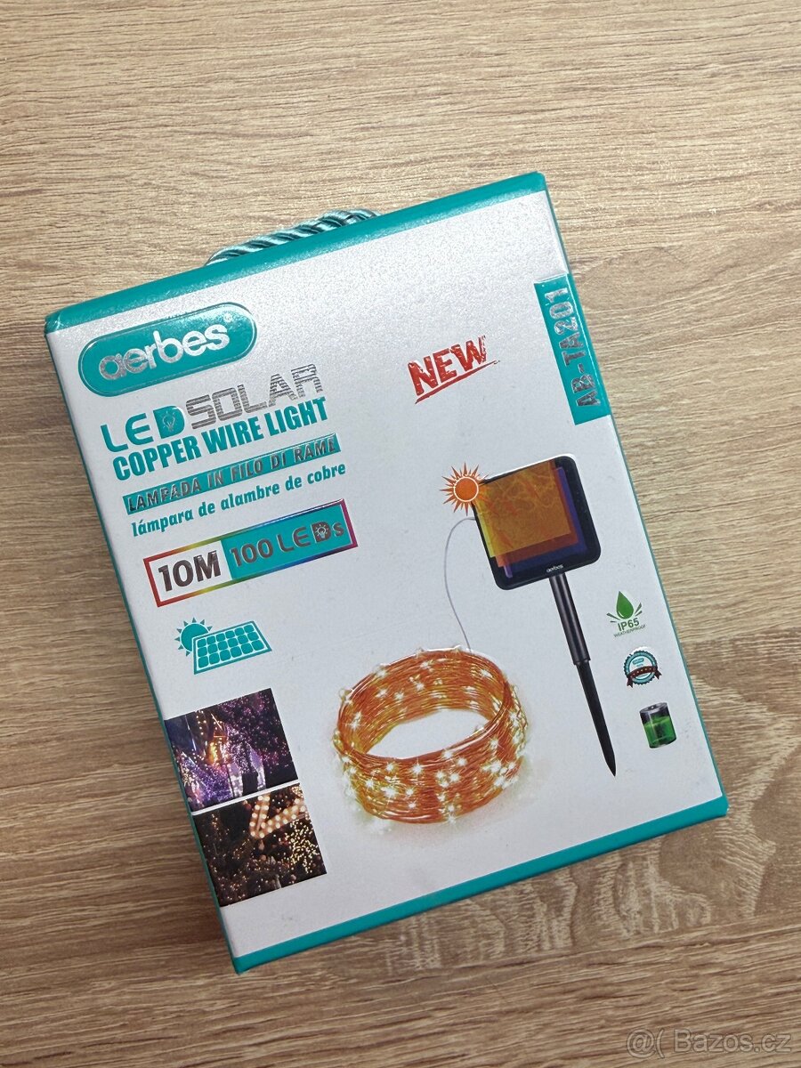 Solární LED řetěz Aerbes (10m, 100 LED) – ÚPLNĚ NOVÝ - 2