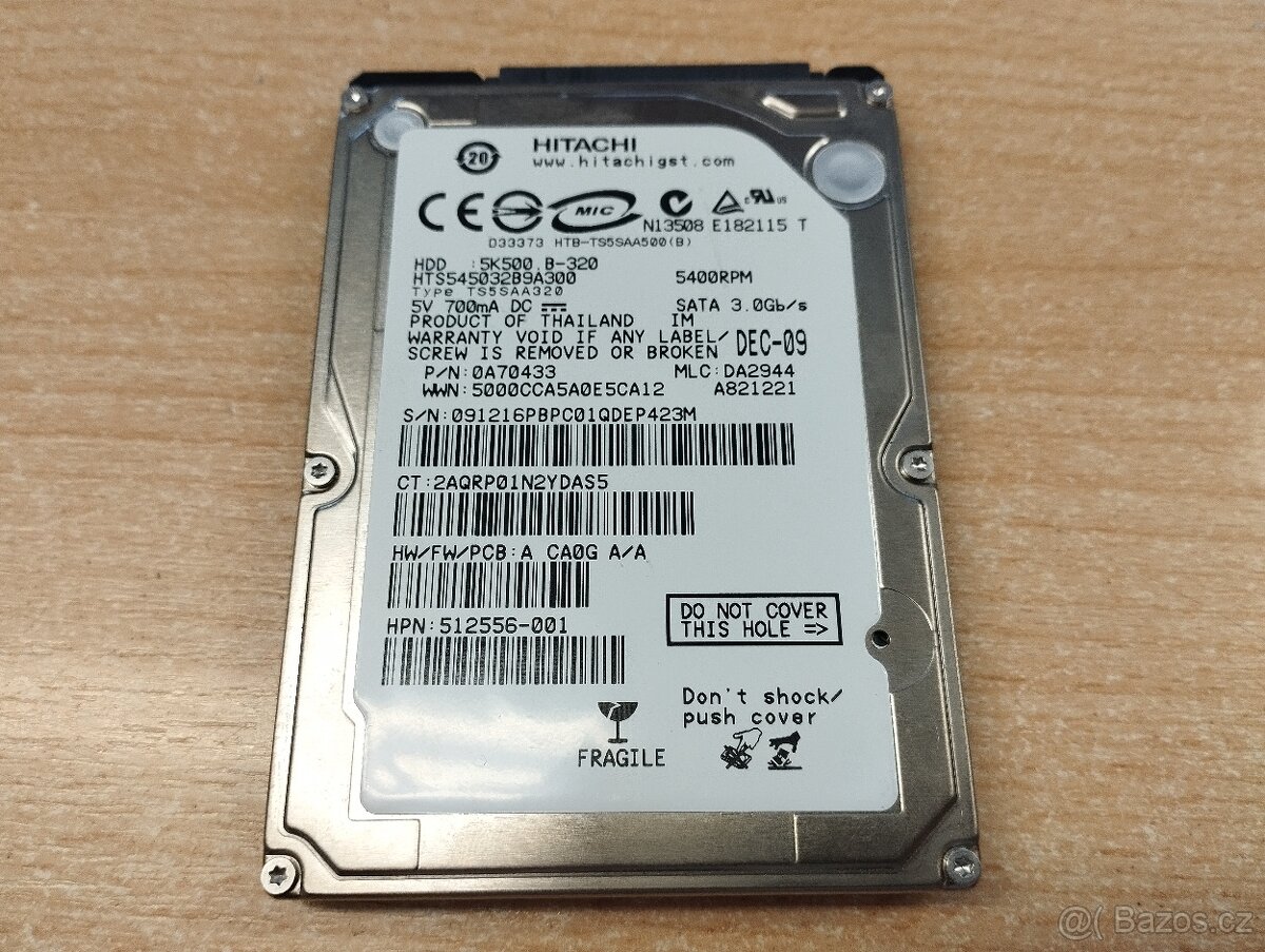 Disk HITACHI 320GB 2,5" SATA - 2
