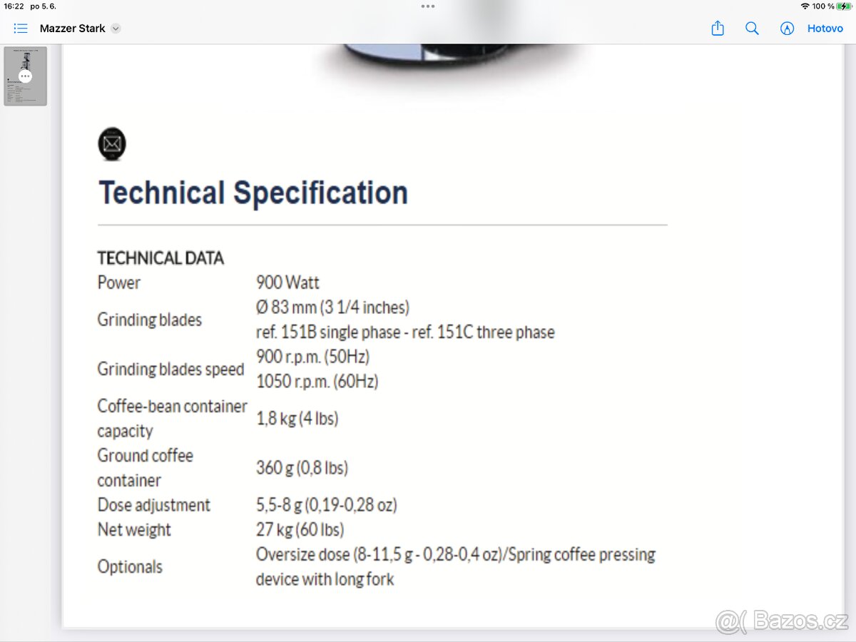 MAZZER PROFESIONÁLNÍ MLÝNEK - 2