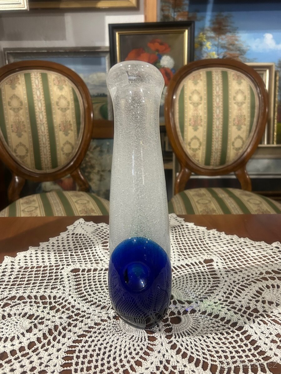 Váza hutní sklo František Špinar 1976 Škrdlovice - 2