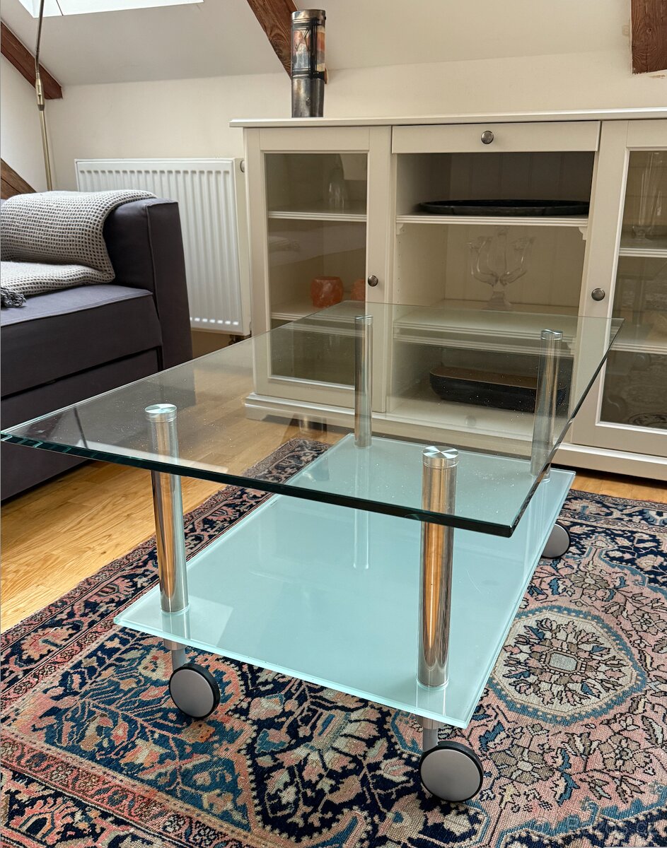 Skleněný konferenční stolek 100x60 - 2