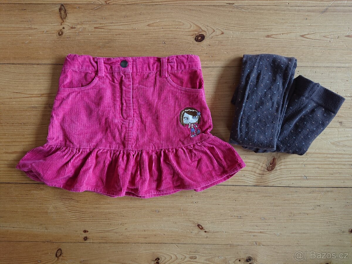 Manšestrová krátká sukně vel. 122-128 - 2