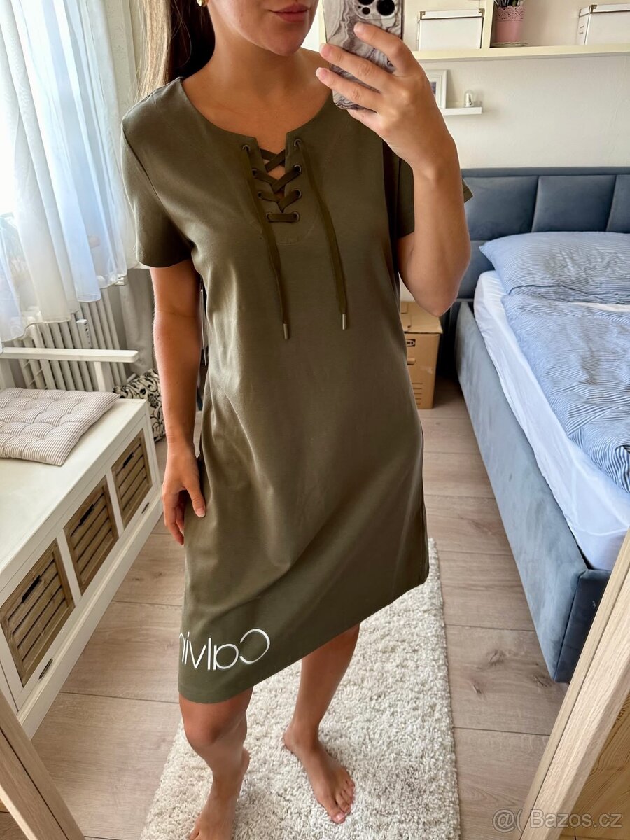 CALVIN KLEIN KHAKI ŠATY - 2