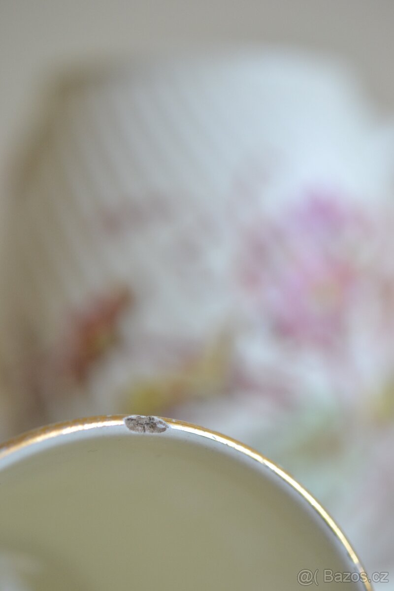 Starožitná keramická čajová konev+hrníček - 2