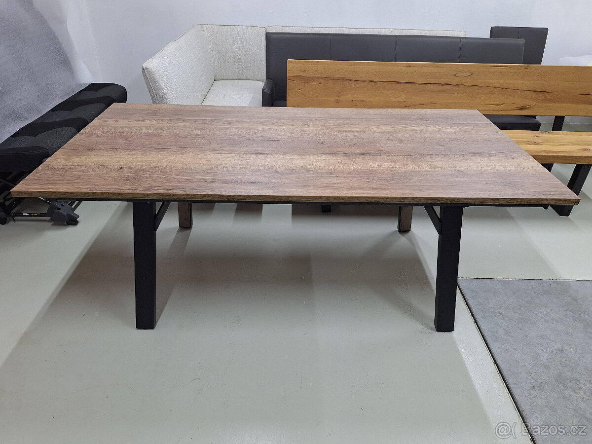 Jídelní stůl rozkládací Dub Halifax tabákový 100x200+100 - 2