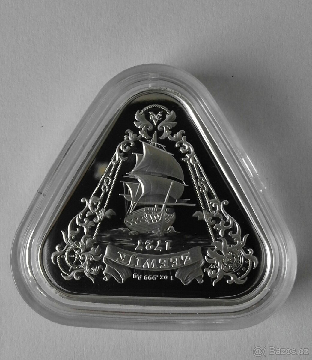 Stříbrná mince loď Zeewijk 1 oz ve tvaru trojúhelníku - 2