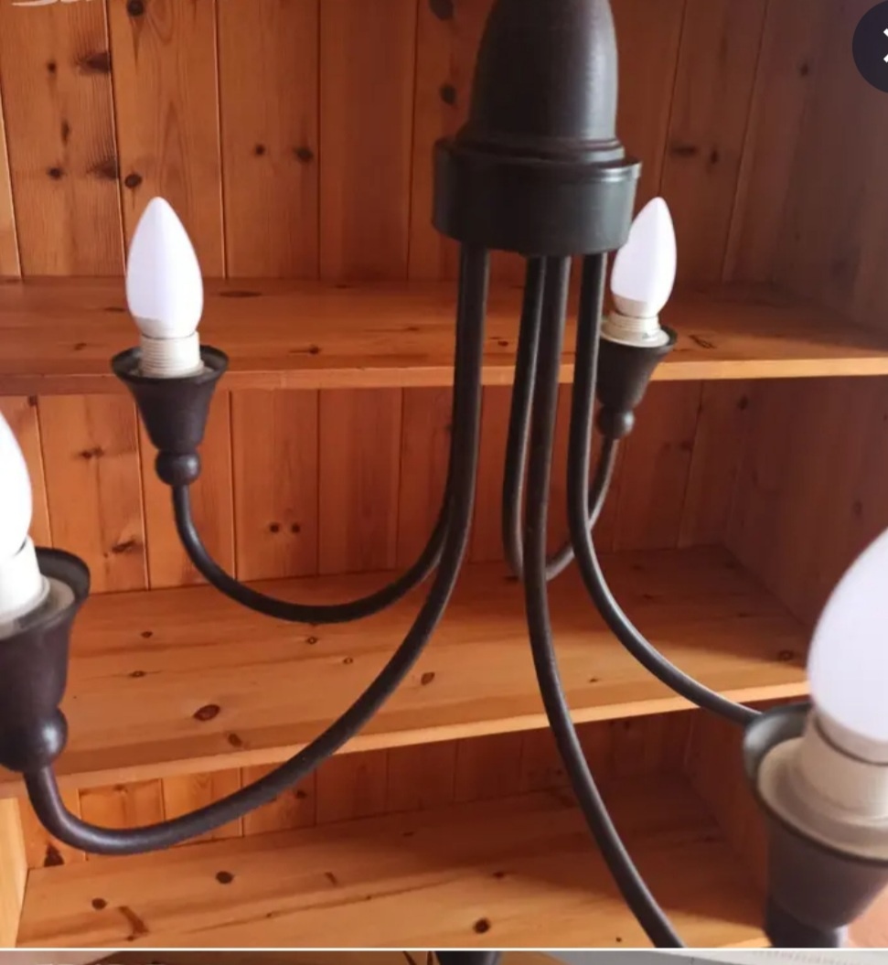 Pěkný kovový lustr na řetězu - 2