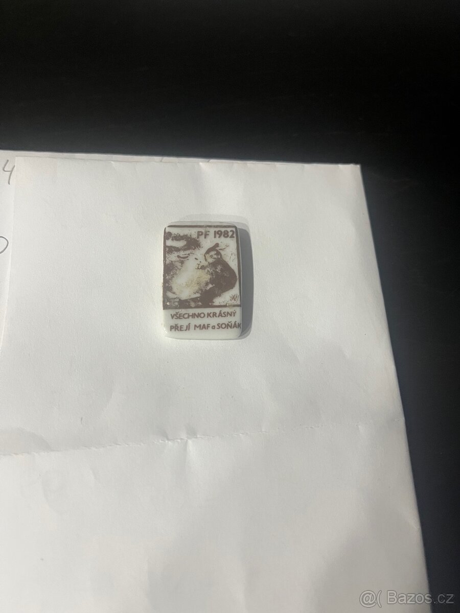 Starý porcelánový odznak, - 2