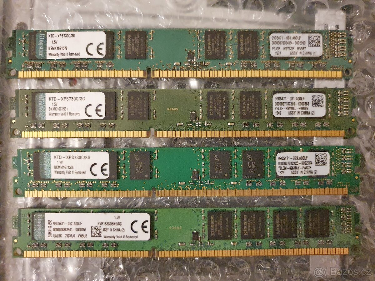 17x 8GB ddr3 do PC, kus : 400kč. - 2