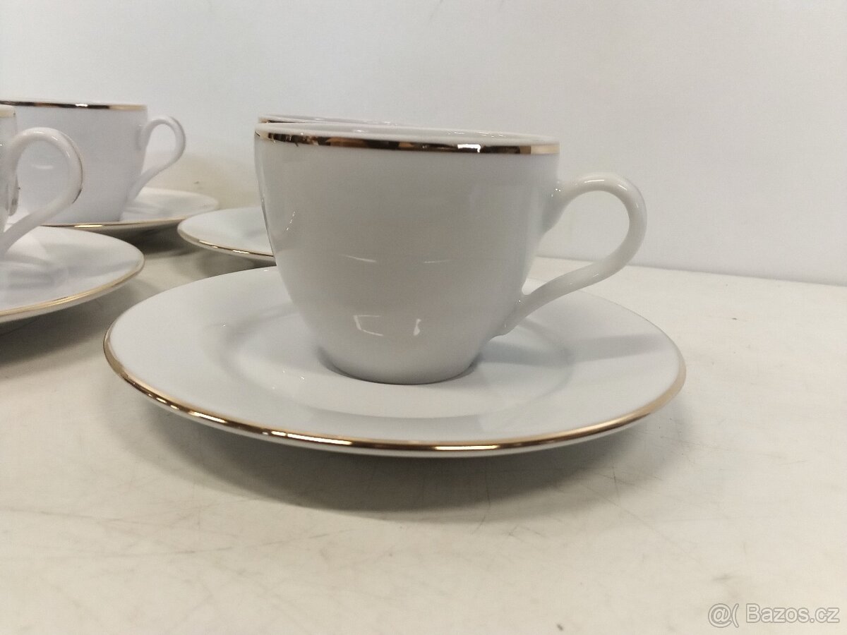 NOVÁ sada Excelsa 4ks espresso šálků+podšálků bílá - 2