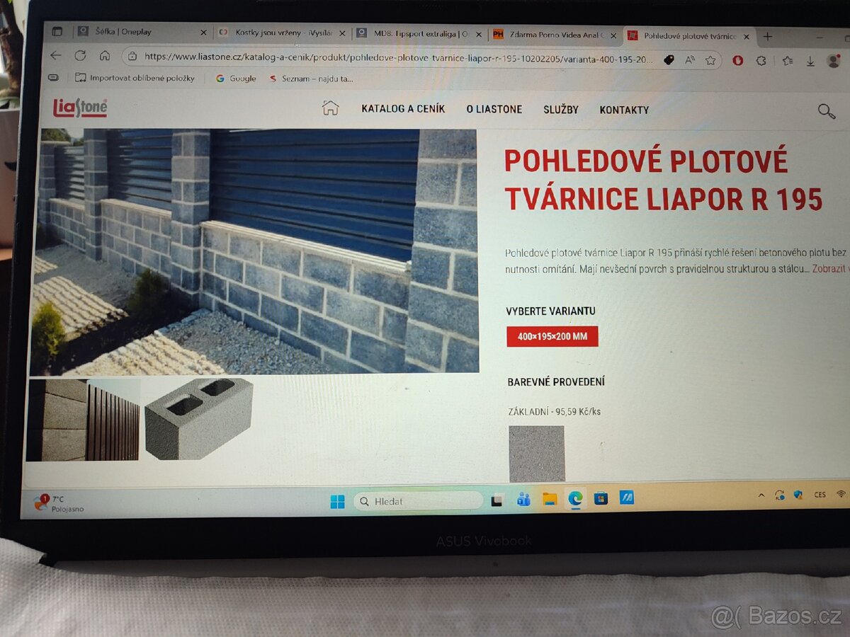 Plotové tvárnice Liapor R195. 240ks. - 2