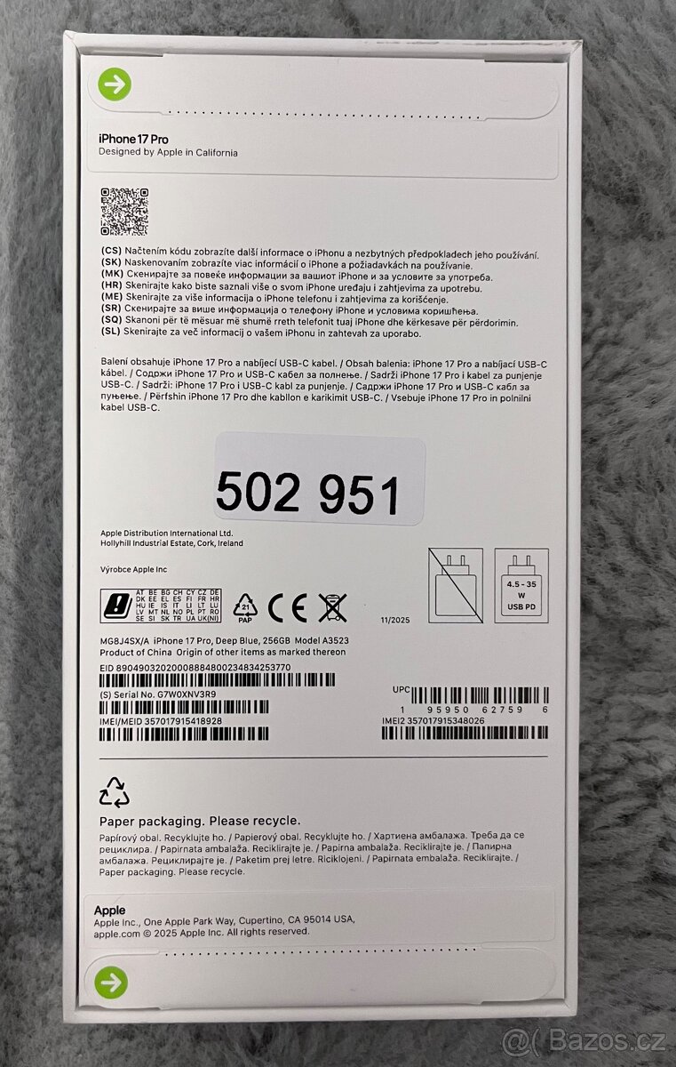 NOVÝ a NEROZBALENÝ iPhone 17 Pro Deep Blue 256GB - 2