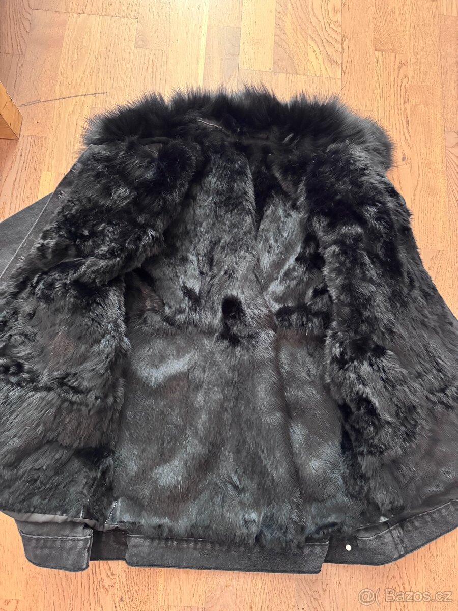 Džínová bunda s pravou kožešinou - 2