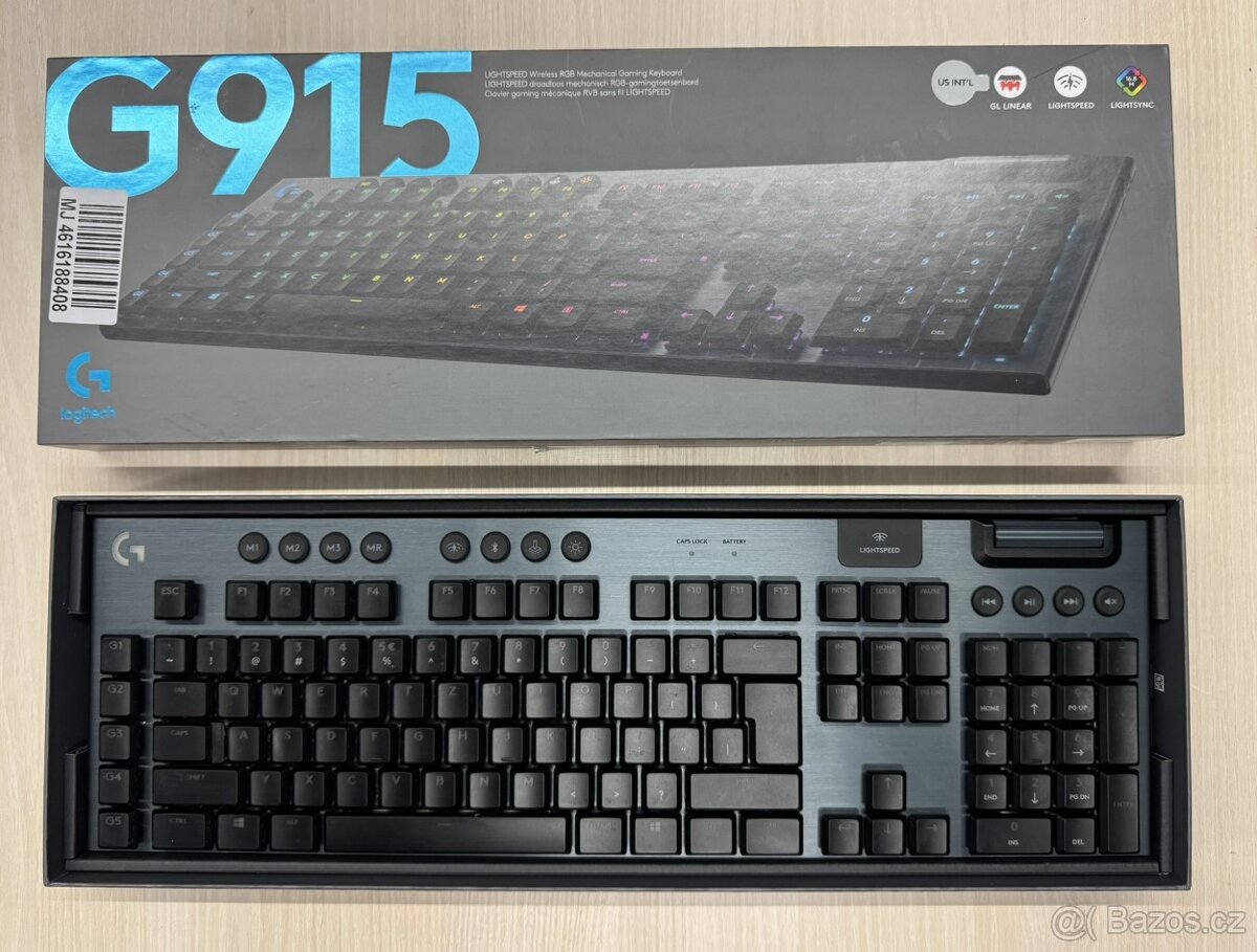 Herní klávesnice Logitech G915 + podložka pod zápěstí - 2