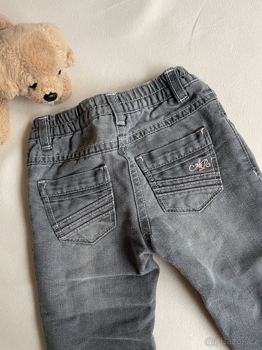 Šedé dívčí zateplené džíny vel. 86 - 2