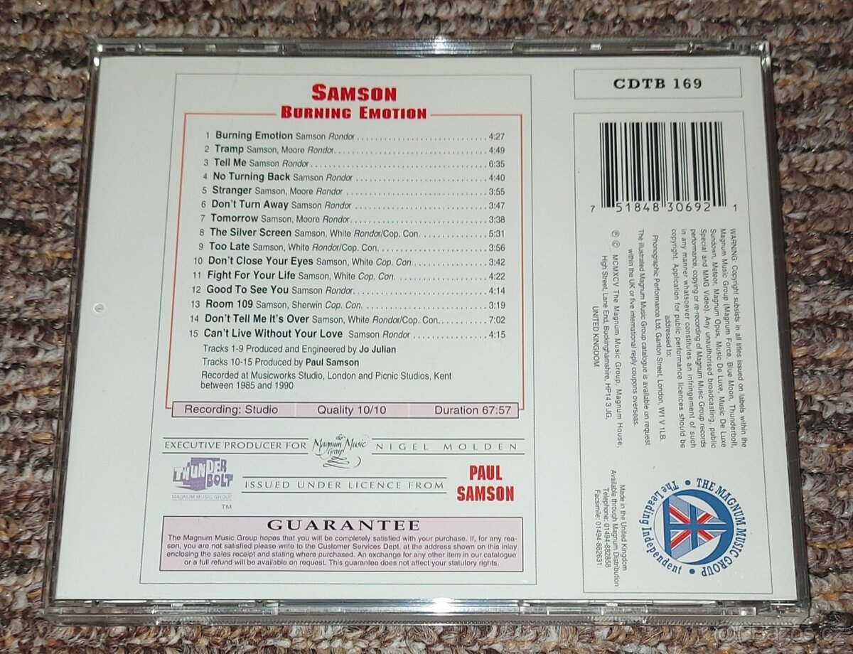 CD SAMSON - BURNING EMOTION 1995 UK 1.PRESS - 2
