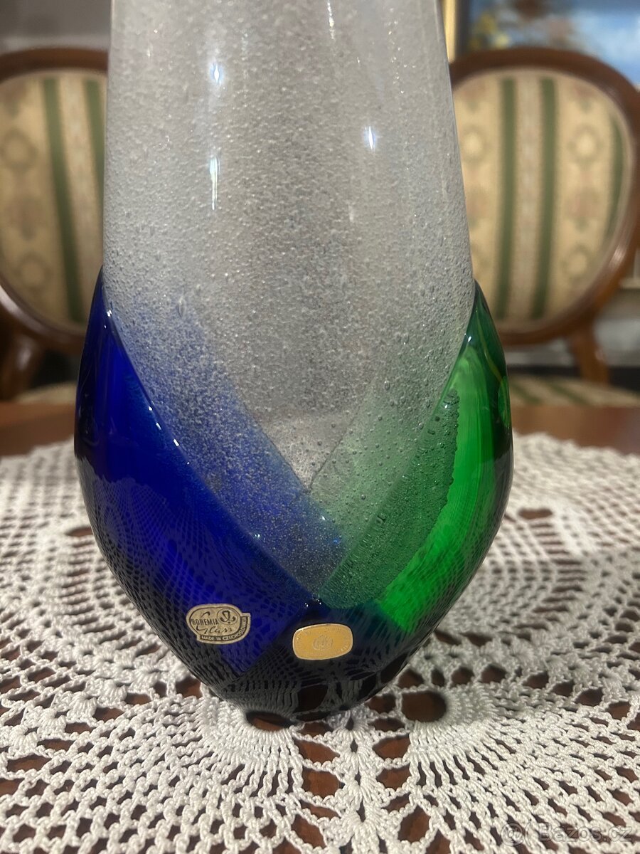 Váza hutní sklo František Špinar 1976 škrdlovice - 2