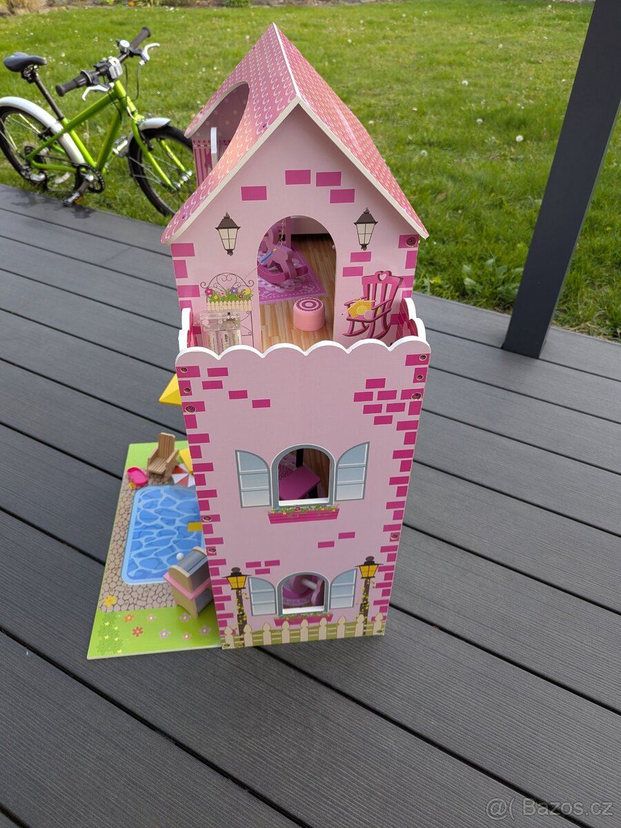 Velký barbie dům s příslušenstvím 90 cm s LED osvětlením - 2
