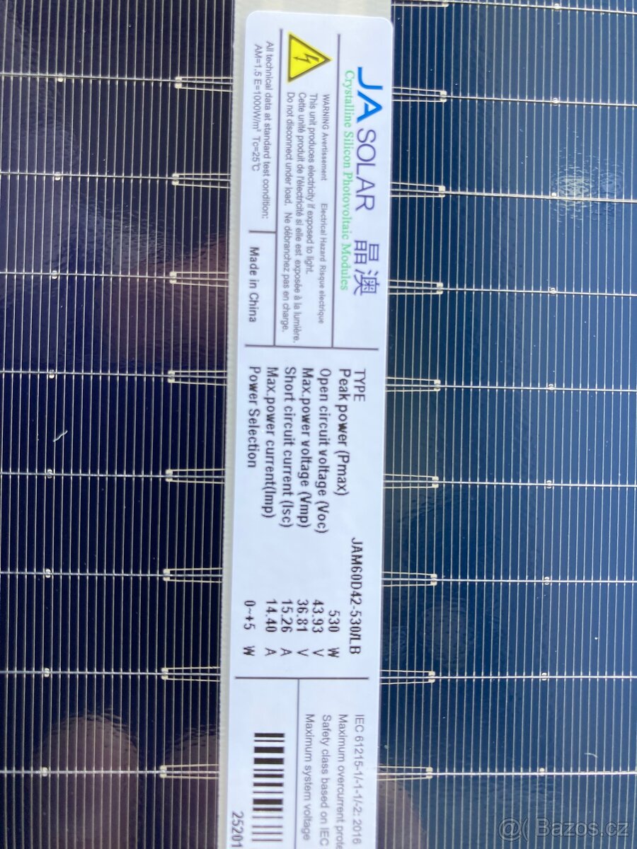Solární panely 530 Wp JA Solar bifacialni - 2