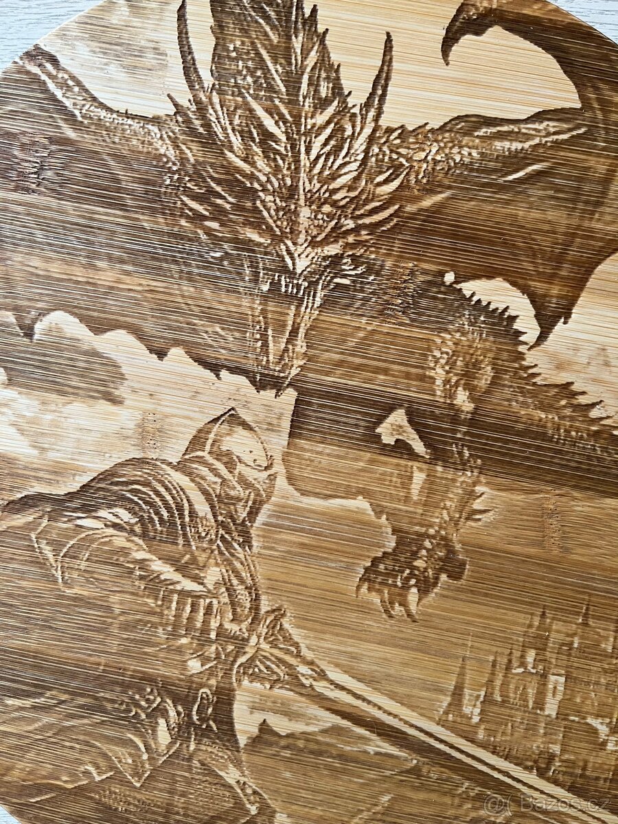 Bambusová otočná deska Rytíř a Drak - 2