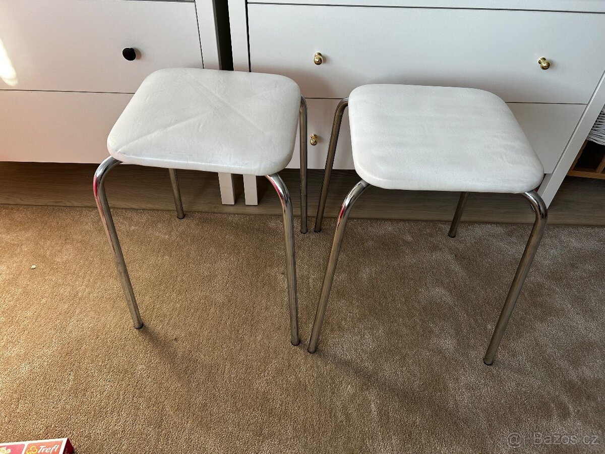 2 x židle bez opěradla / stolička - 2