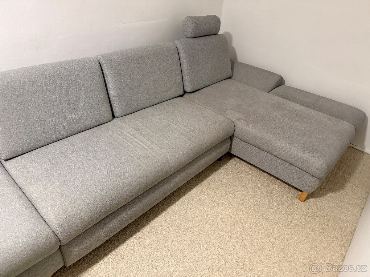 Rozkládací Rohová sedačka šedá - 2