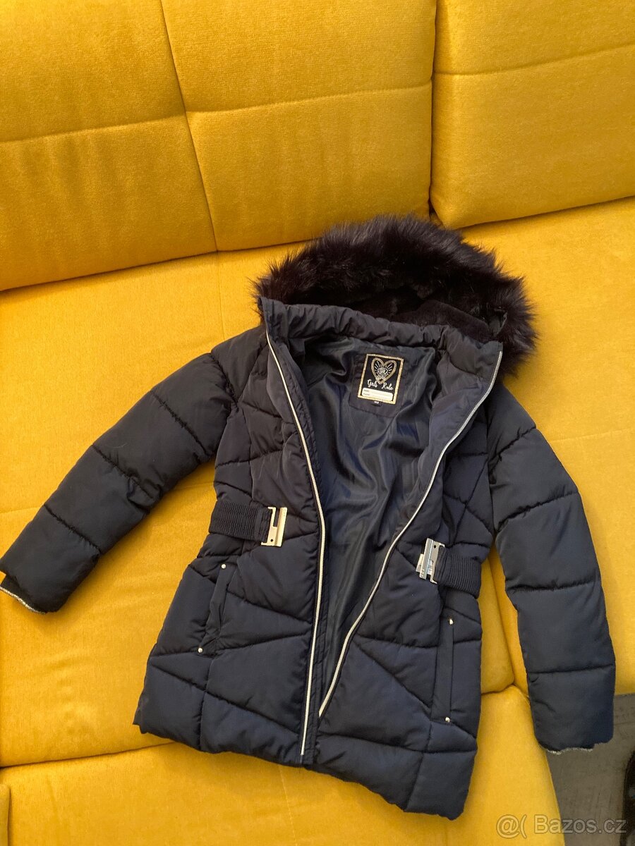 Divčí zimni tmavěmodrá bunda - 2