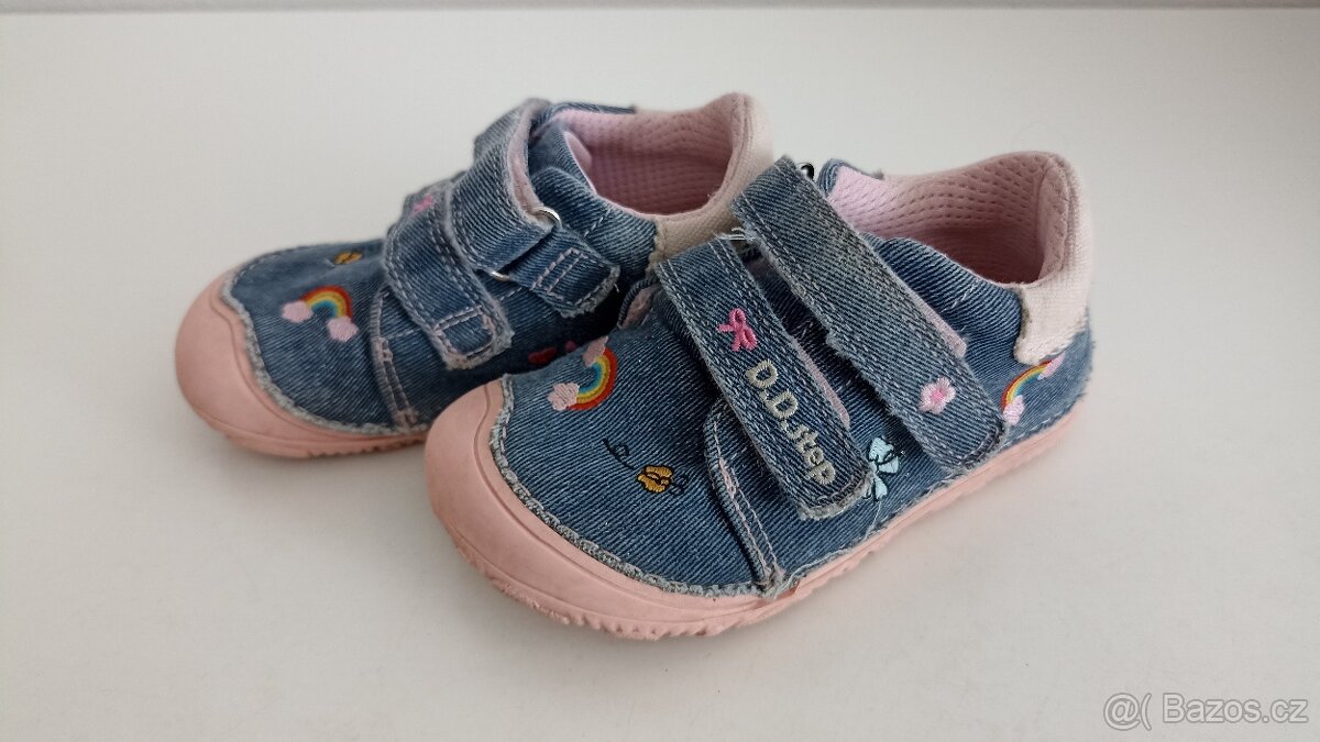 Barefoot plátěné tenisky D.D.step - modré (25) - 2