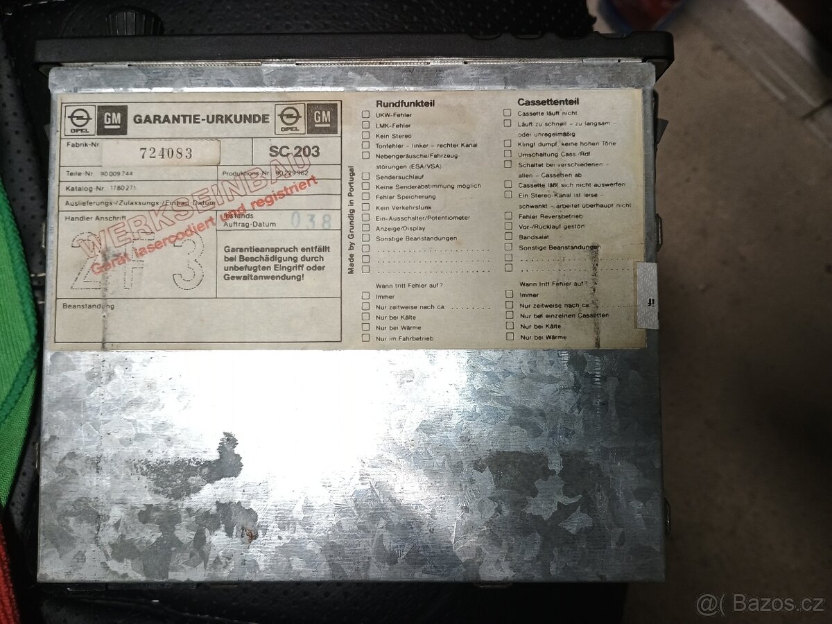 Rádio Opel SC 203 - 2