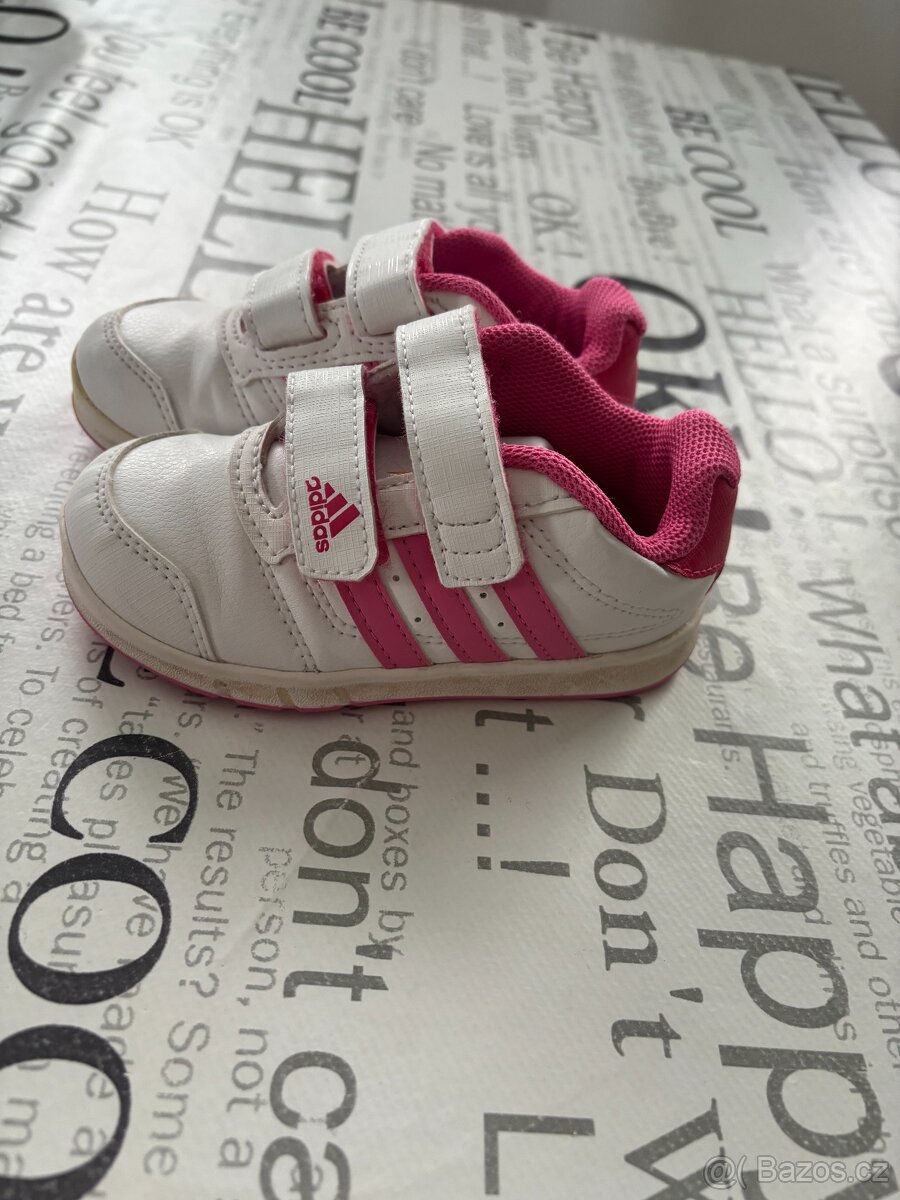 Dětské bílo - růžové botky Adidas, vel. 23 - 2