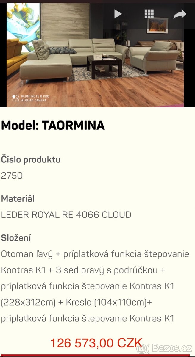 Luxusní kožená sedací souprava Phase LUXURY - 2