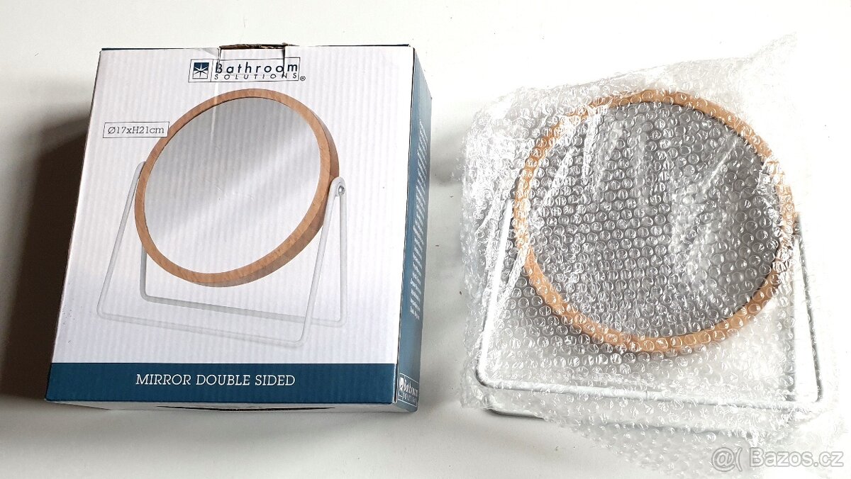 kosmetické zrcátko s kovovým stojánkem 17cm - 2