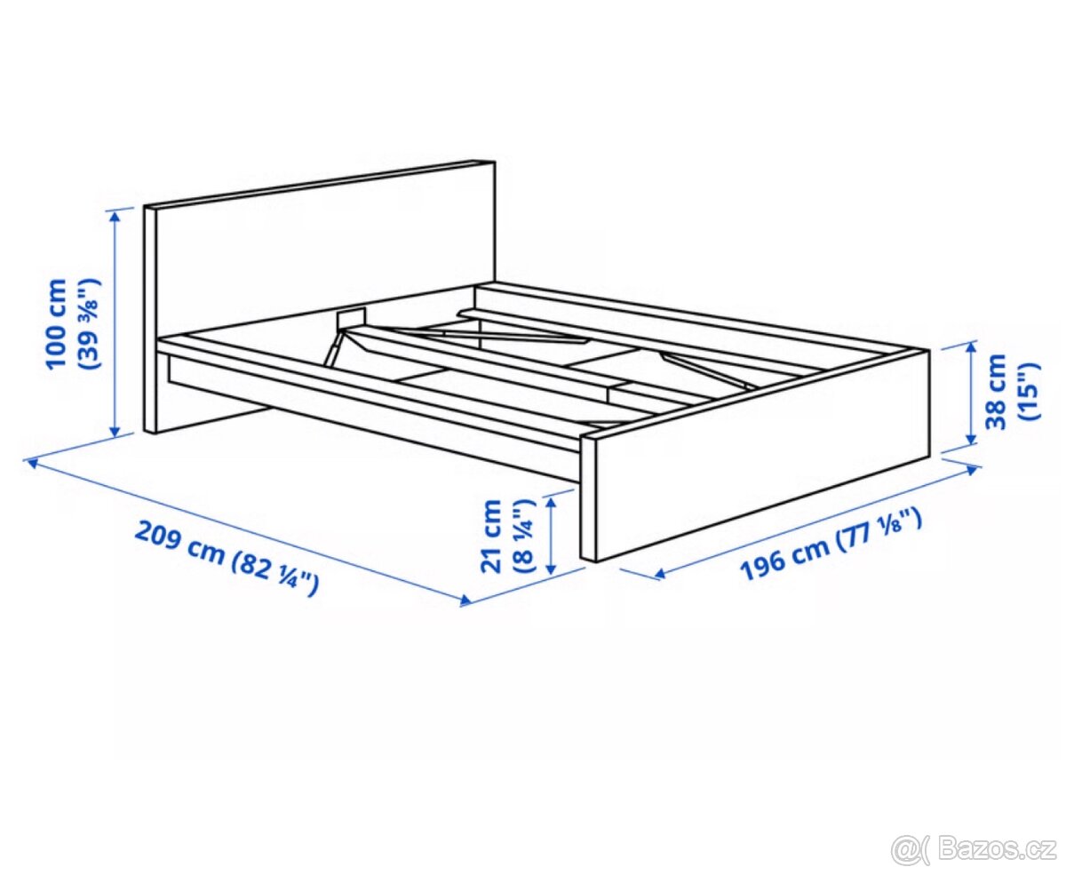 Postel IKEA Malm s prémiovými matracemi a rošty - 2