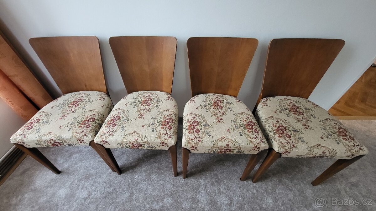 židle set 4 židlí H-214 Halabala - 2