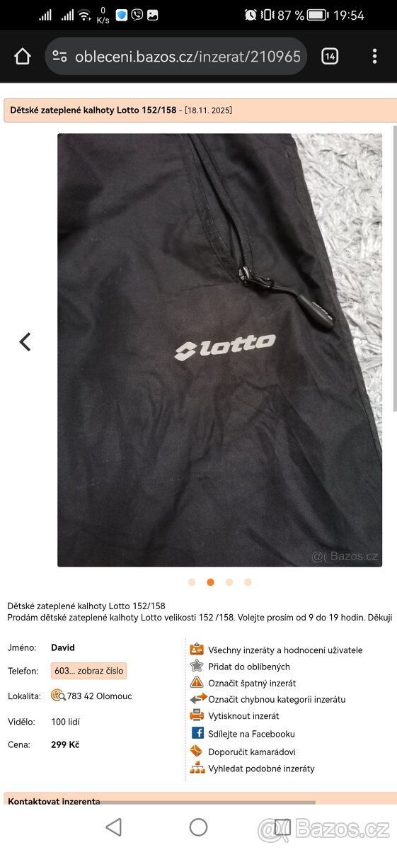 Dětské zateplené kalhoty - 2