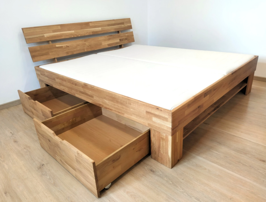 Nová postel dub masiv dvoulůžko 180x200 cm - 2