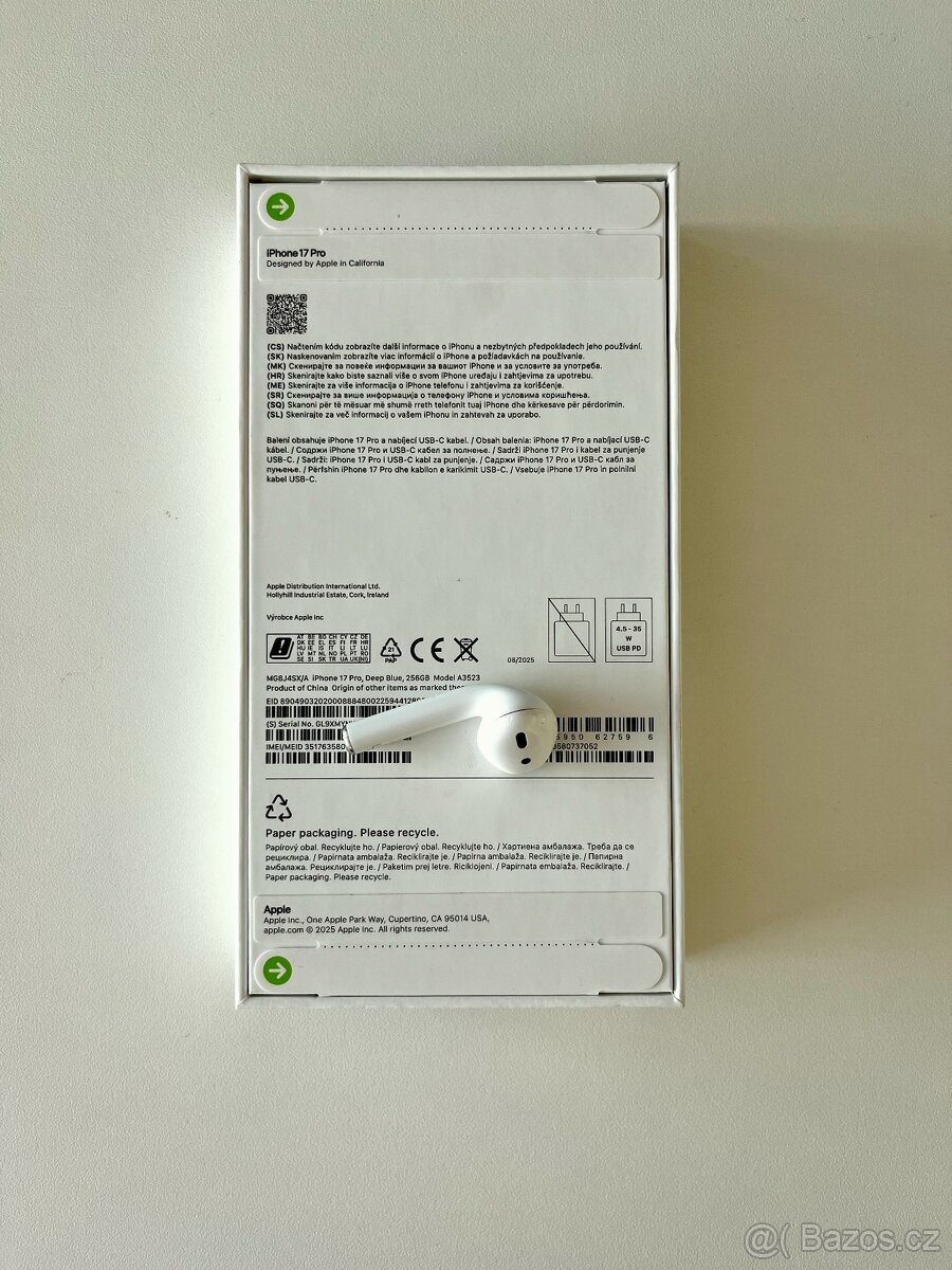 iPhone 17 Pro 256GB: ZÁRUKA 24 měsíců, CZ distribuce - NOVÝ - 2