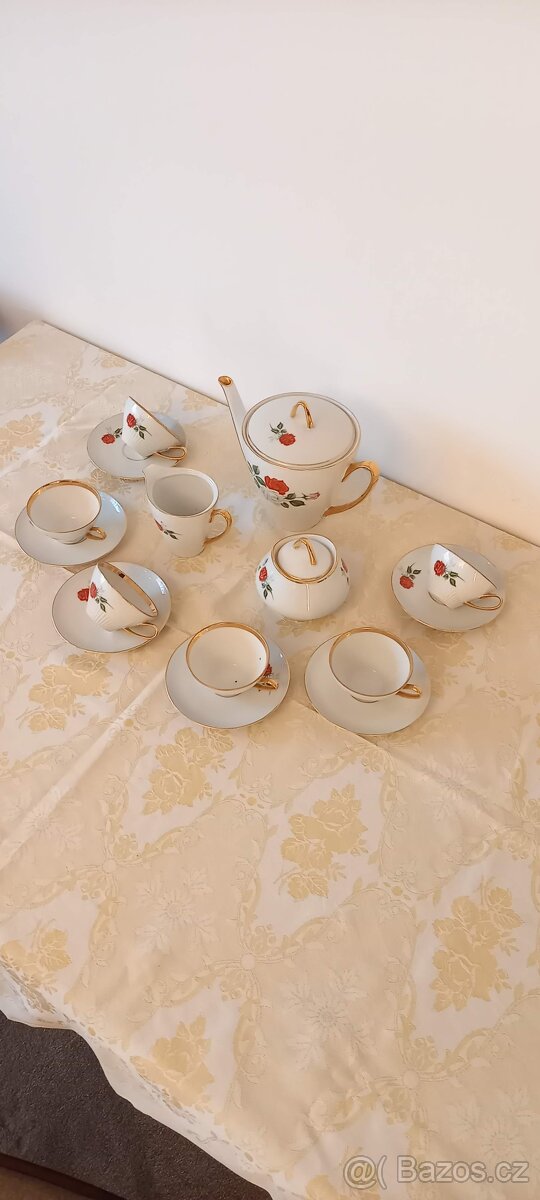 Starožitný porcelánový čajový kávový servis - 2