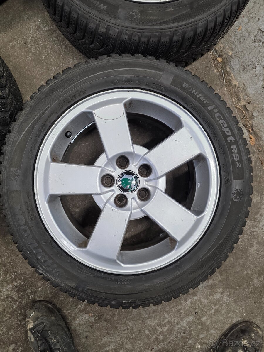 Prodám originální alu Škoda 16" se zimními pneu - 2